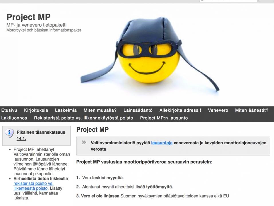 Project MP:n etusivu.