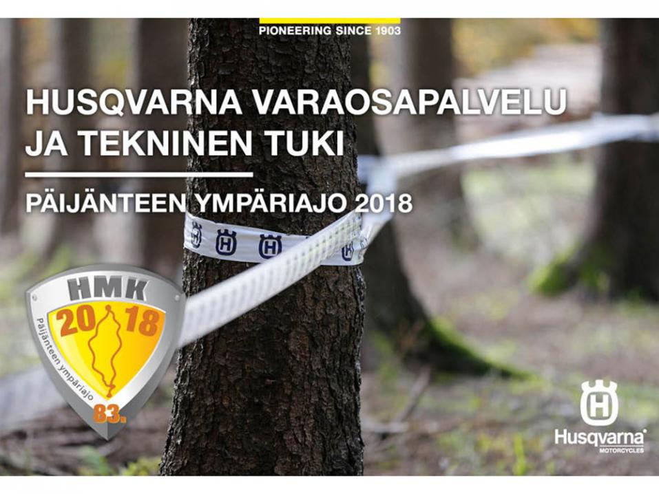 Husqvarna lupaa varaosia ja teknistä tukea Husse-kuskeille Päitsillä.