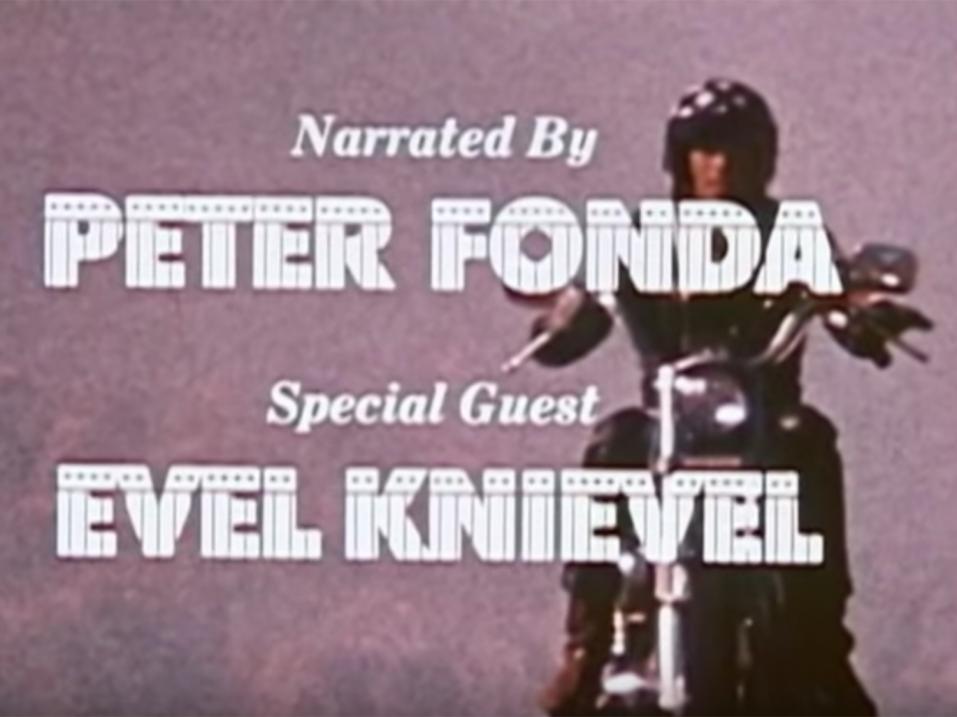 Moottoripyörälläajon opetusfilmi, jossa ovat äänessä sekä Peter Fonda että Evel Knievel kuulostaa mielenkiintoiselta ajatukselta.