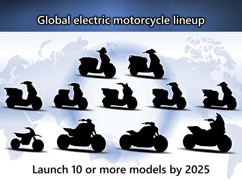 Hondan sähkömoottoripyörämallistossa on 10 tai enemmän vaihtoehtoa vuoteen 2025 mennessä.