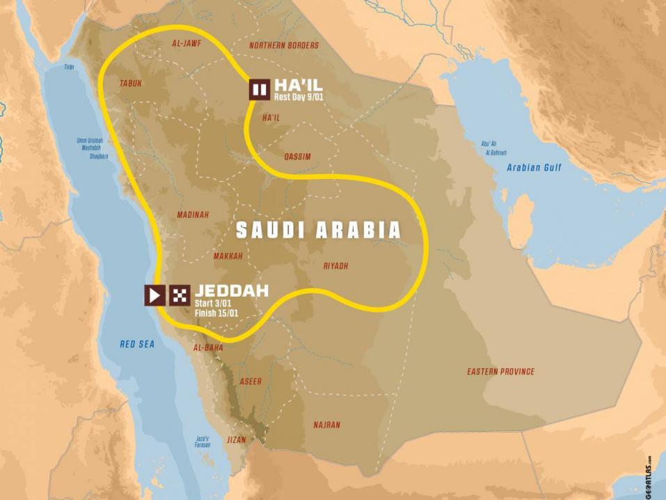 Dakar-ralli ajetaan 2021 jälleen Saudi-Arabiassa.