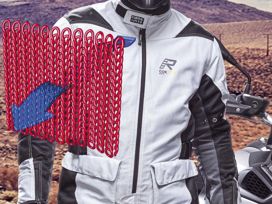 Rukan AirPower-sarjan takki, jonka pintakankaasta suurin osa on Cordura AFT-kangasta.