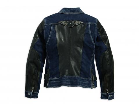 Women's Denim Vix Denim & Leather Riding Jacket