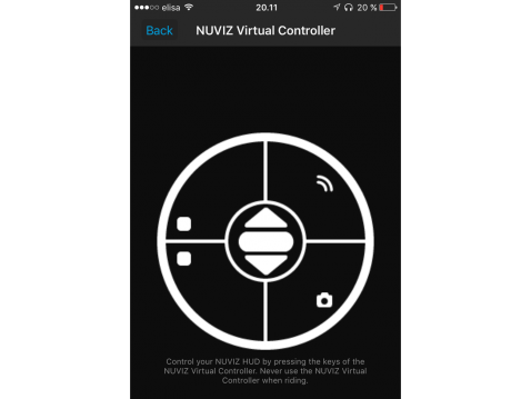 Nuvizin puhelinsovelluksen virtuaaliohjain.