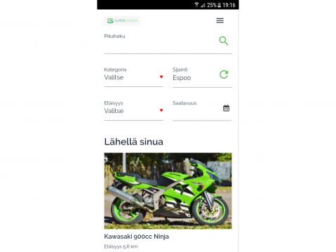Kuvassa ruutukaappaus SuperLenderin matkapuhelinsivulta.