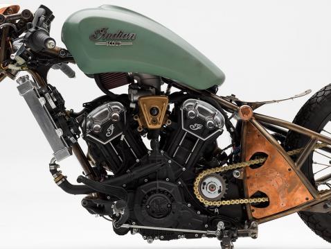 Fred Juarezin rakentama voittanut Scout Bobber-versio.