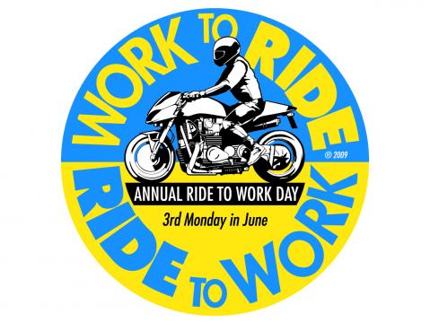 Kansainvälisen 'Ride to Work Day'n' logo suunniteltiin 2009.