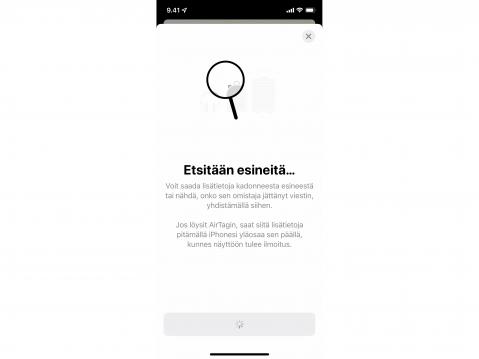 iPhonen appissa on muiden AirTagien etsimistoiminto.