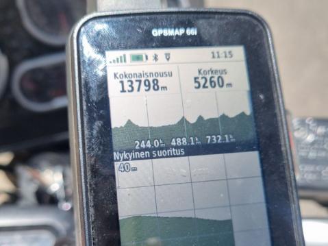 Photi La. Markon Garmin viisasi sen korkeudeksi 5260 m.