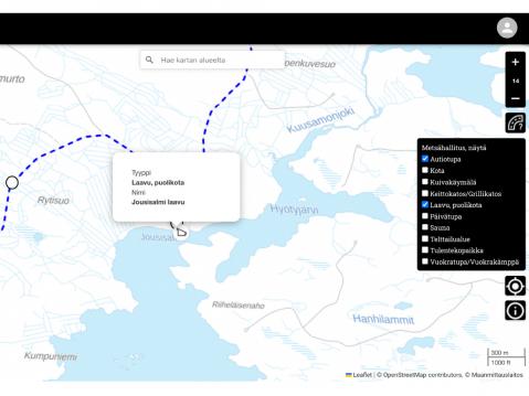 Bikenavi: Metsähallituksen paikkatiedot.