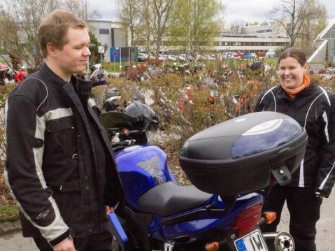 Marko Juutisen ja Tanja Söderlin-Juutisen mieleen jäi messuilta parhaiten Stunt Freaks Teamin hieno hyppyshow.