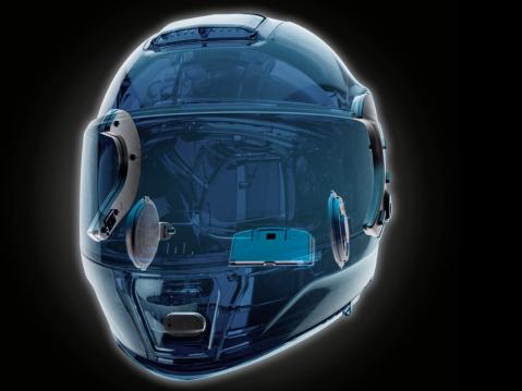 Cardo Beyond GTS: kypärän teknisyys selviää läpileikkauskuvastakin.