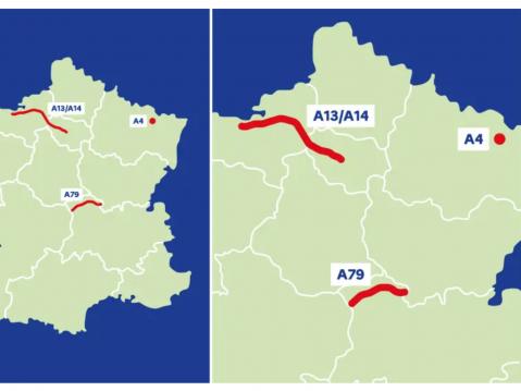 Péage en Flux Libre on käytössä teillä A13/A14 ja A79.