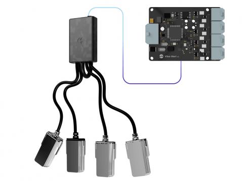 ViberAlertin elektroniikkayksikkä ja väristinelementit.