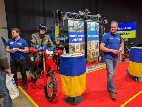 Motoapua Ukrainaan -osasto löytyy MP-messuilta osastolta 6F 48.