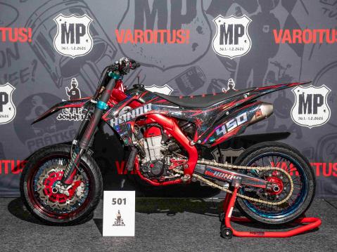 Aleksi Koskinen  Honda CRF450R oli ainoa, mikä palkittiin moottoripyörien joukosta. Kuva: Heidi Koivunen