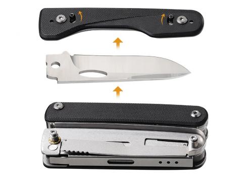 Roxon Flex Titan. Terien vaihtosysteemi, huomaa pinnoitetut kahvat.