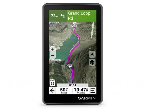 Zumo XT3-navin voi asentaa pystyyn.