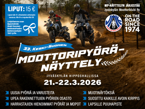 Keski-Suomen Mp-näyttely järjestetään 21.-22.3.2026.