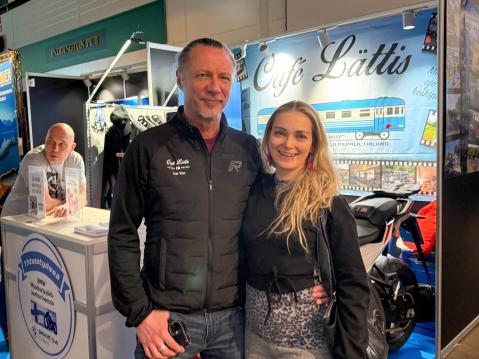 Antti Reini ja Marjo Lahti MP26-messuilla.