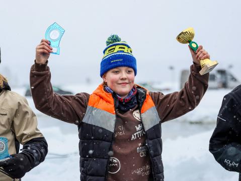 Junior-luokan ensimmäisen erän voittaja Tuomas Ihalainen KTM Napabull Racing. Kuva: Kiia Salminen