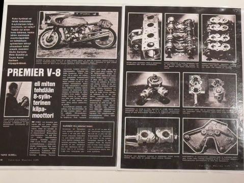 Artikkeli Tekniikan Maailmassa Premier V8 -moottorin valmistuksesta 