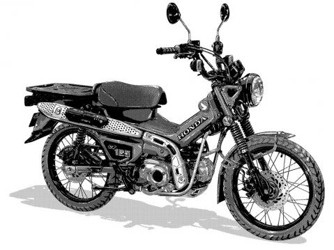 3D-mallinnettu ja muokattu Honda CT125 Hunter Cub.