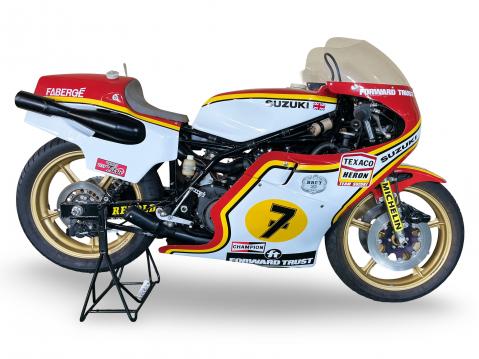 Texaco Heron tehdastiimin 1977 Suzuki RG500 (XR14) Grand Prix, Barry Sheenen maailmanmestaruus-Suzuki.