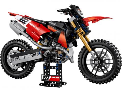 Ducati Desmo450 MX tekniikka-Legossa on 457 osaa.