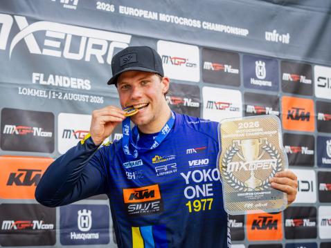 Haavisto toi Euroopan mestaruuden Suomeen 22 vuoden tauon jälkeen. Kuva MXGP.