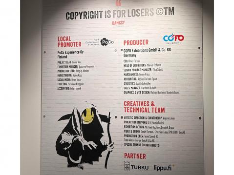 Copyright is for losers. Näyttelyn tuottajat, toteuttajat ja yhteistyökumppanit.