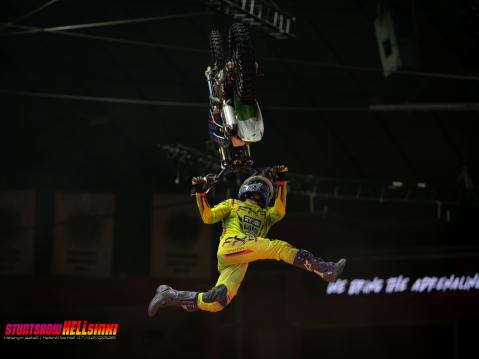 FMX-stuntissa Sebastian Westberg. Kuva Jonas Öhman.