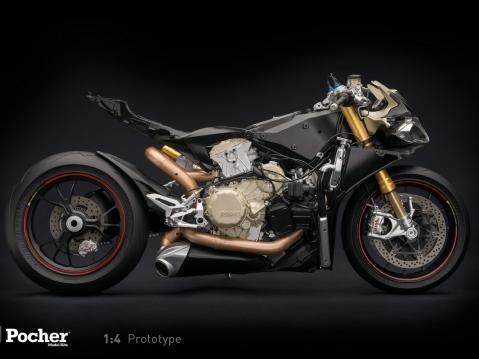 Pienoismallivalmistaja Pocherin Ducati 1299 Panigale S, rakennettu mittasuhteessa 1:4:ään.