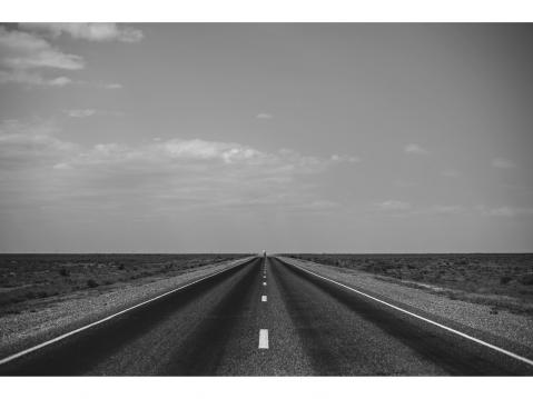 E119 Road – RUSSIA, 2 July 2015. A truck advances through a straight road.