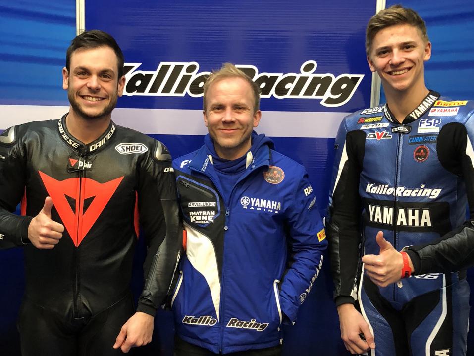 <p>Kallio Racingin World Supersport -tiimissä kisaavat kaudella 2018 Moto3-maailmanmestari Sandro Cortese sekä nuori lupaus Loris Cresso. Kuva: Kallio Racing</p>