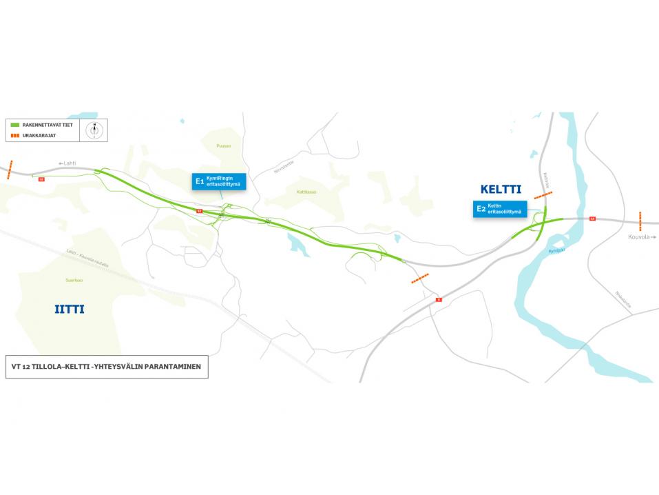 Valtatie 12 parannustyöt välillä Tillola-Keltti alkavat toukokuussa 2018. Kuva Liikennevirasto.