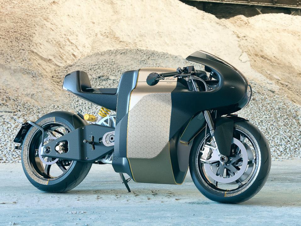 Rajoitetun valmistuserän katupyörä Sarolea Manx7. 161 hv, 450 Nm, 217 kg.