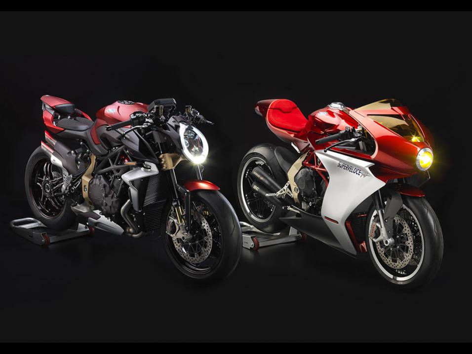 MV Agusta Brutale 1000 Serie Oro ja Superveloce 800 Serie Oro. Rajoitetut erät myytiin loppuun muutamassa päivässä.