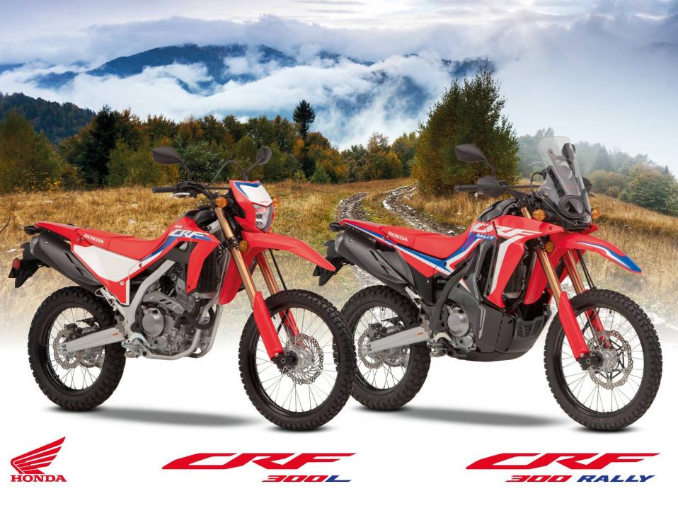 Uudet, vuosimallin 2021 Honda CRF300L ja CRF300 Rally.