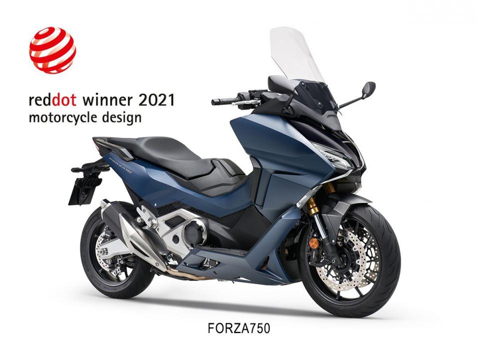 Hondan Forza 750 skootterille myönnettiin arvostettu Red Dot -muotoilupalkinto 2021.