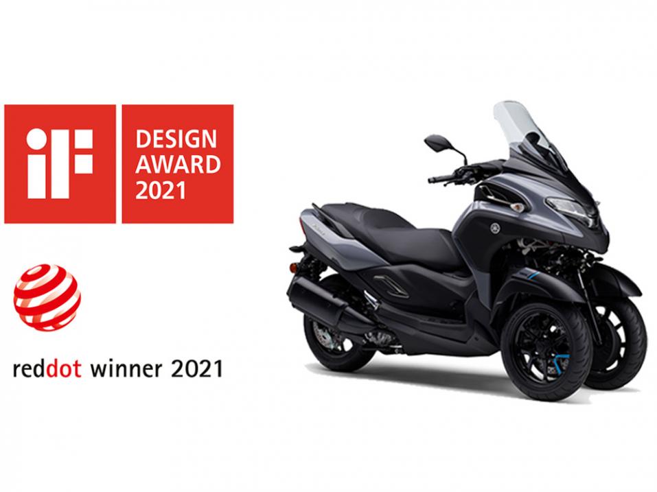 Yamahan iF Design Award ja Red Dot Award: Product Design 2021 -palkittu Tricity 300 -skootteri.