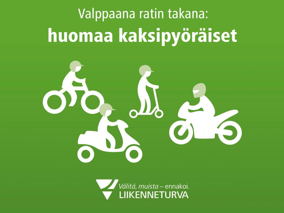 Liikenneturva muistuttaa, että kevään mittaan erilaiset kaksipyöräiset ajoneuvot palaavat liikenteeseen.