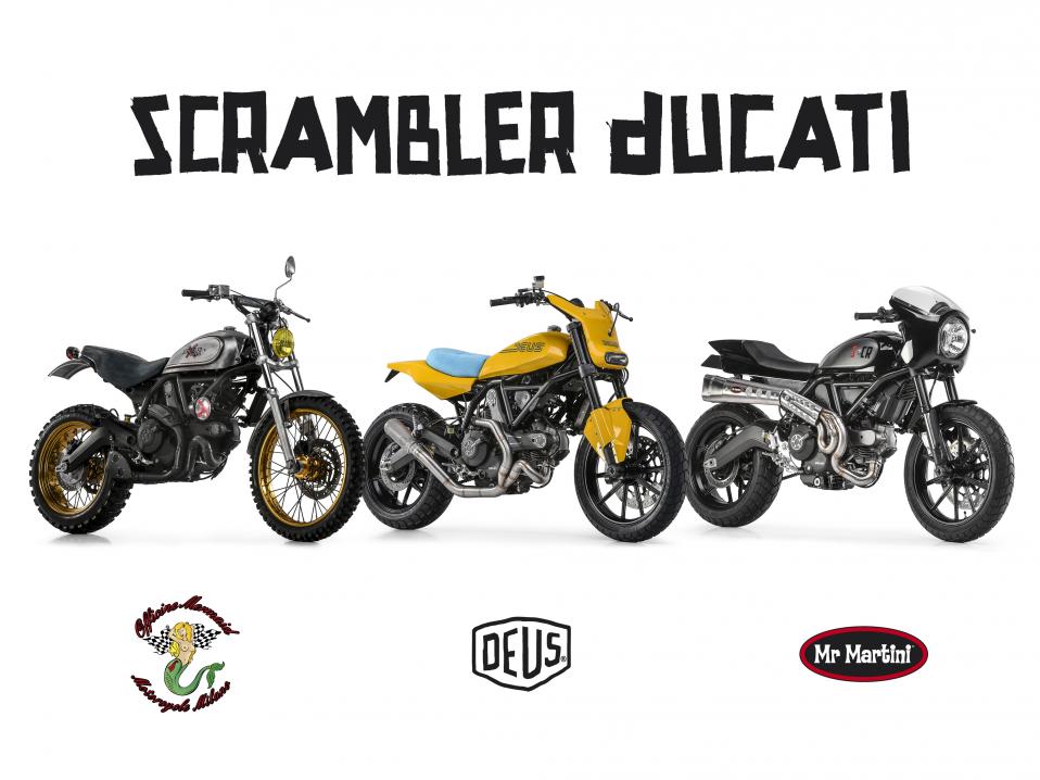 Ducati Scrambler modified: Officine Mermaid, Deus ja Mr Martini.