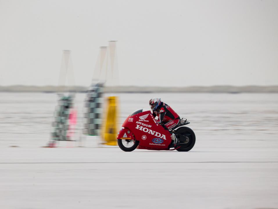 AMA Land Speed Grand Championship at the Bonneville Salt Flats. Credit: Scooter Grubb.