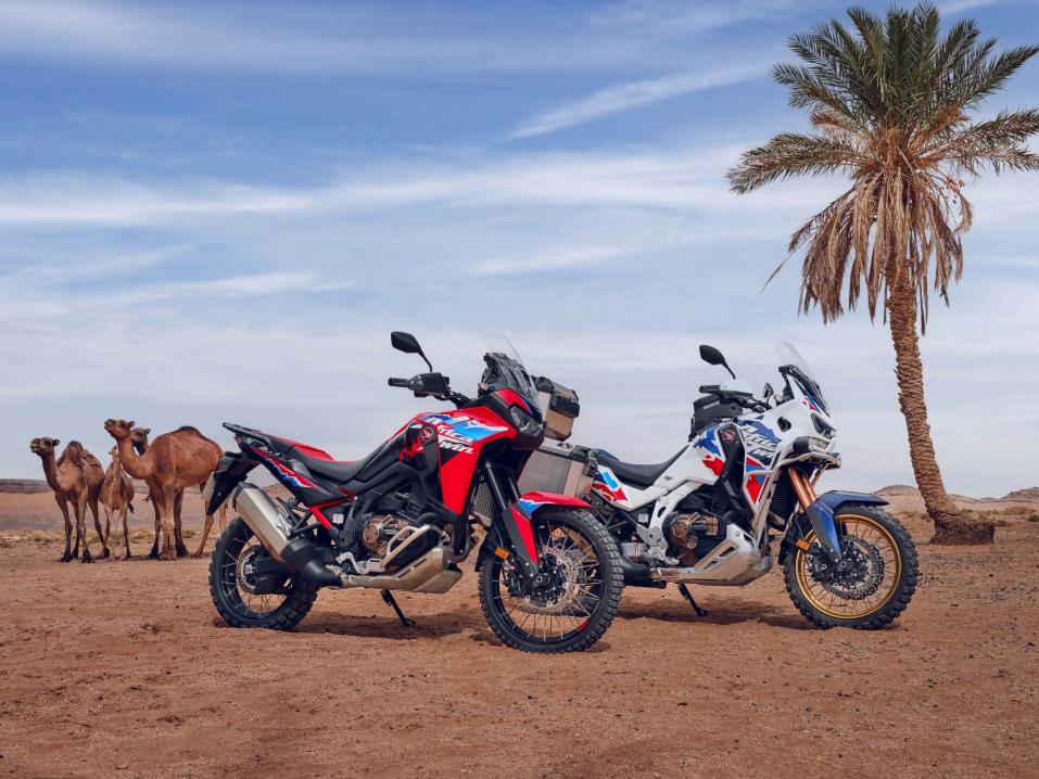 Vuosimallin 2024 Honda CRF1100L AfricaTwin ja CRF1100L Adventure Sports.