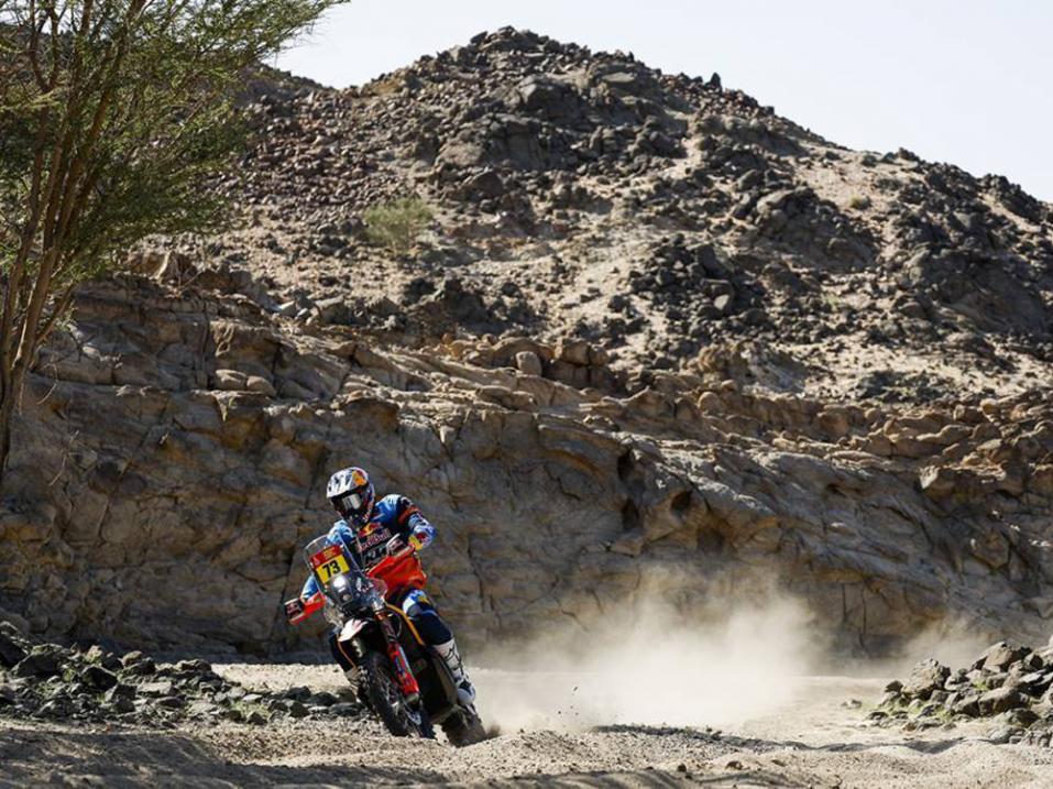 Edgar Canet, KTM, voitti prologin nuorimpana etappivoittajana koskaan. Kuva Dakar Rally.