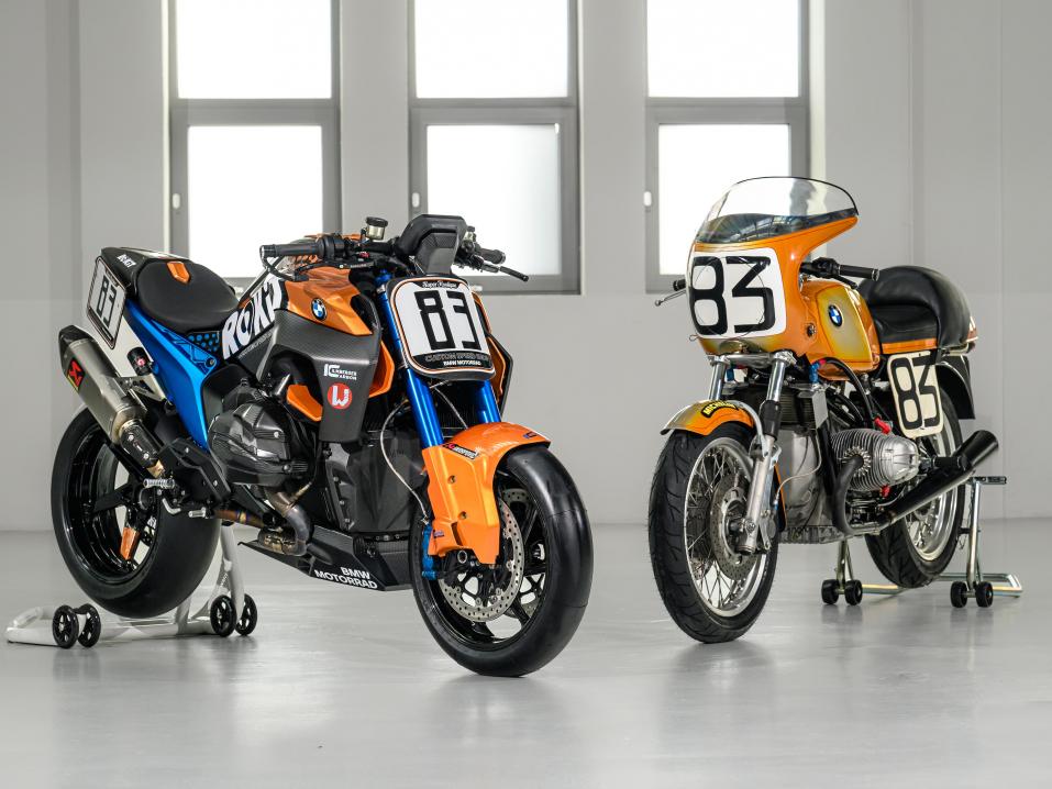 BMW R 1300 R Superhooligan ja sen esikuva. 50 vuotta sitten voittoisa R 90.