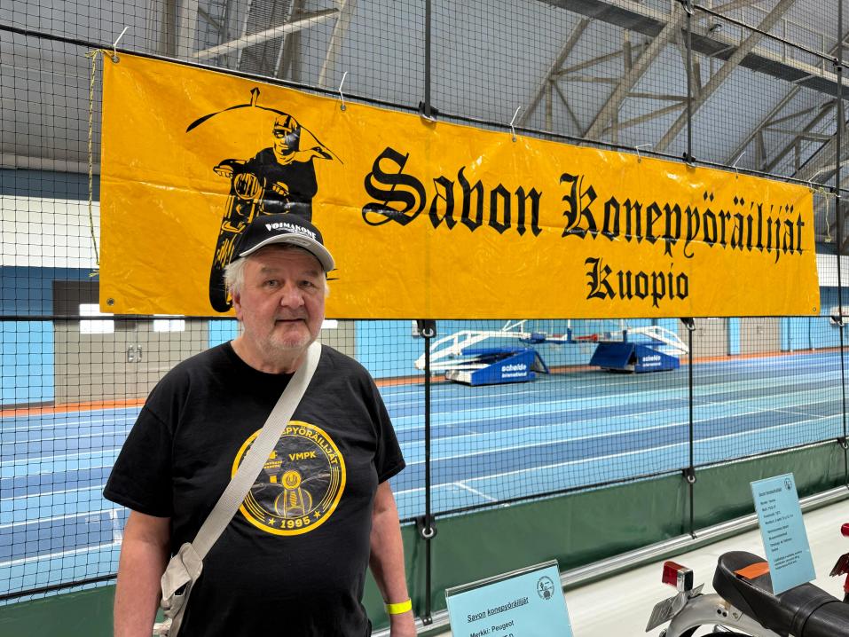 Olavi Taanila edusti Savon Konepy&ouml;r&auml;ilij&ouml;it&auml; Kuopion MP-n&auml;yttelyss&auml;.