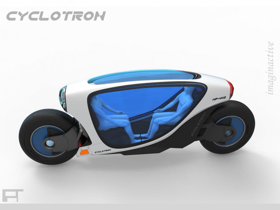 Cyclotron - tulevaisuuden autonomisesti ohjautuva kahden hengen moottoripyörä?