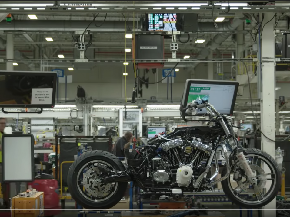 Moottoripyörän valmistusta Harley-Davidsonin Yorkin tehtaalla Pennsylvaniassa.